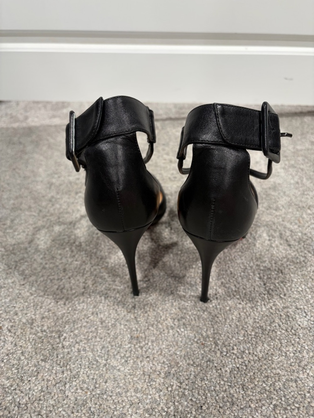 Christian Louboutin Black Strappy Pointed-Toe Heels. No box or dust bag. - Picture 3 of 4